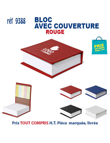 BLOC-NOTES AVEC COUVERTURE RIGIDE ET MARQUE-PAGES REF 9388 9371  BUREAU  3,92 €  3,92 €