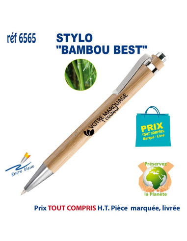 STYLO "BAMBOU BEST" REF 6565 6565 Stylos Bois, carton, recyclé  1,59 €