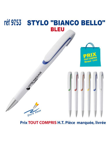 STYLO "BIANCO BELLO" REF 9753 9753 STYLOS PUBLICITAIRES PERSONNALISES  1,83 €