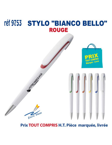 STYLO "BIANCO BELLO" REF 9753 9753 STYLOS PUBLICITAIRES PERSONNALISES  1,83 €