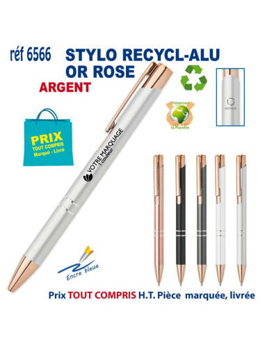 STYLO RECYCL-ALU OR ROSE REF 6566 6566 Stylos en Metal  1,95 €