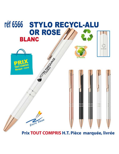 STYLO RECYCL-ALU OR ROSE REF 6566 6566 Stylos en Metal  1,95 €