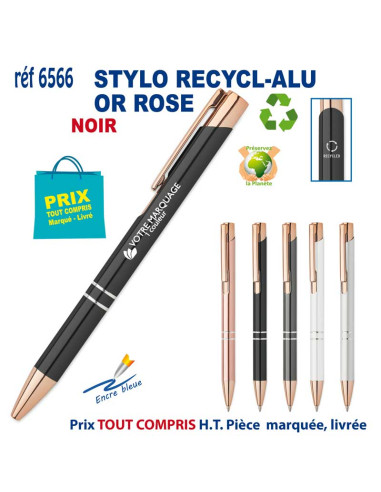 STYLO RECYCL-ALU OR ROSE REF 6566 6566 Stylos en Metal  1,95 €