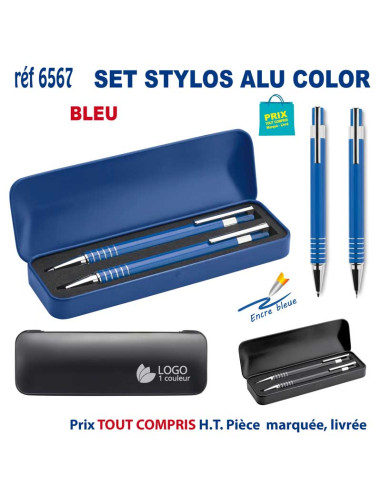 SET STYLOS ALU COLOR REF 6567 6567 STYLOS PUBLICITAIRES PERSONNALISES  5,44 €