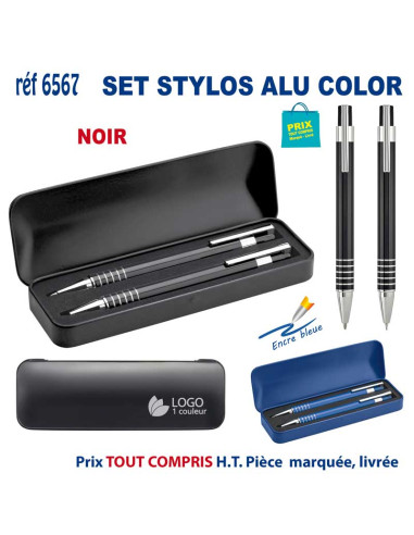 SET STYLOS ALU COLOR REF 6567 6567 STYLOS PUBLICITAIRES PERSONNALISES  5,44 €