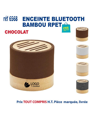 ENCEINTE BLUETOOTH BAMBOU RPET REF 6568 6568 ECOUTEURS - HAUT PARLEUR  12,58 €