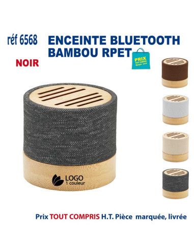 ENCEINTE BLUETOOTH BAMBOU RPET REF 6568 6568 ECOUTEURS - HAUT PARLEUR  12,58 €