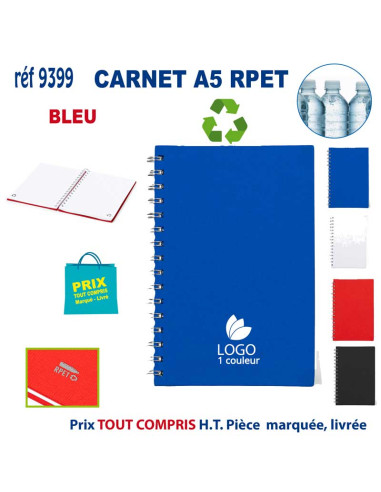 CARNET A5 RPET REF 9399 9399 Carnet personnalisé  4,57 €