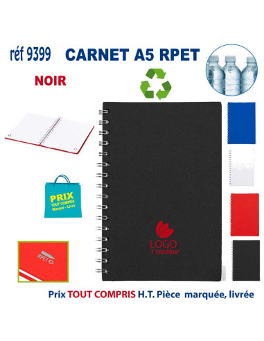 CARNET A5 RPET REF 9399 9399 Carnet personnalisé  4,57 €