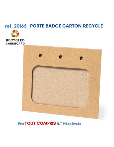 PORTE BADGE CARTON RECYCLE REF 20165 20165 lacet tour de cou publicitaire  0,40 €