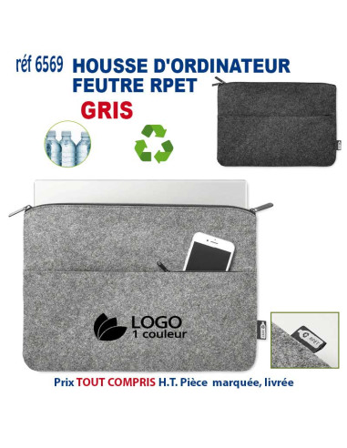 HOUSSE D'ORDINATEUR FEUTRE RPET REF 6569 6569 Accueil  6,32 €