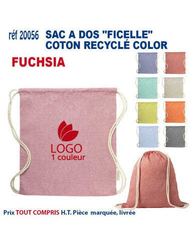 SAC A DOS FICELLE COTON RECYCLE COLOR REF 20056 20056 SAC A DOS  4,63 €