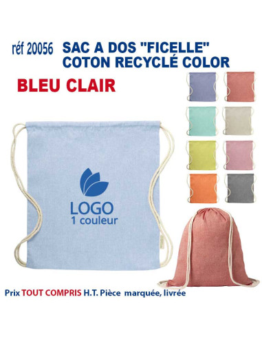 SAC A DOS FICELLE COTON RECYCLE COLOR REF 20056 20056 SAC A DOS  4,63 €