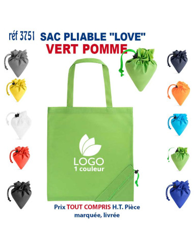 SAC PLIABLE LOVE REF 3751 3751 SACS PLIABLES  2,40 €