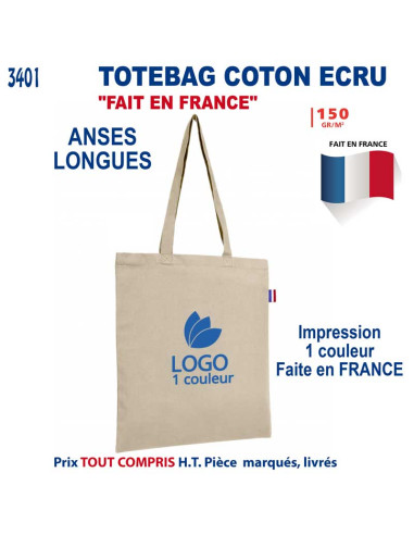 SAC COTON ECRU 150 GRS FAIT EN FRANCE REF 3401 3401 BONS PLANS 4,69 €