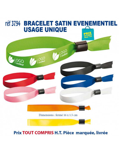 BRACELET SATIN EVENEMENTIEL REF 3794 3794 lacet tour de cou publicitaire  1,88 €