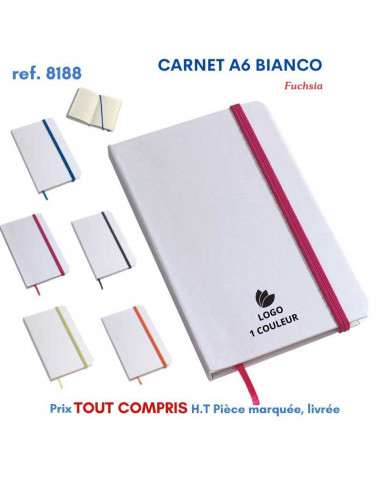 CARNET A6 BIANCO REF 8188 8188 Carnet personnalisé  2,45 €