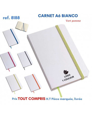 CARNET A6 BIANCO REF 8188 8188 Carnet personnalisé  2,45 €