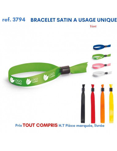 BRACELET SATIN EVENEMENTIEL REF 3794 3794 lacet tour de cou publicitaire  1,88 €