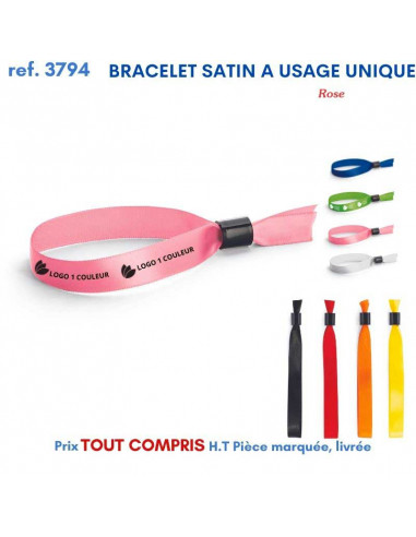 BRACELET SATIN EVENEMENTIEL REF 3794 3794 lacet tour de cou publicitaire  1,88 €