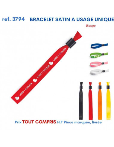 BRACELET SATIN EVENEMENTIEL REF 3794 3794 lacet tour de cou publicitaire  1,88 €